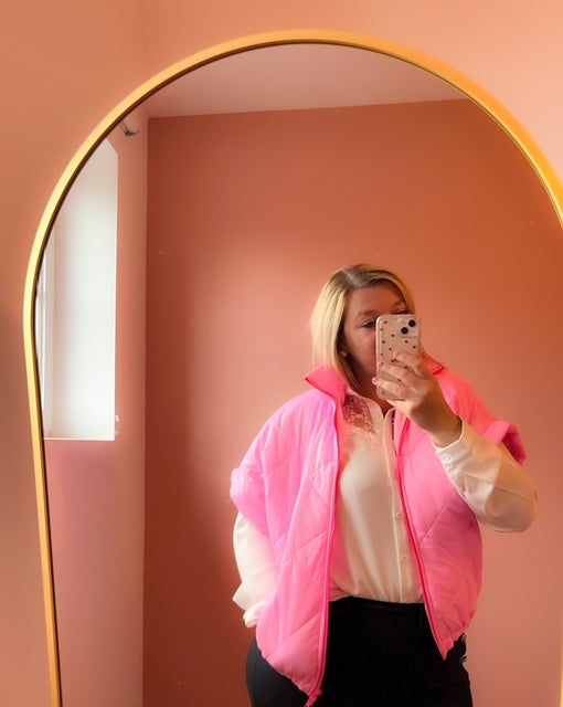 Roze mouwloze jas Just Woman by Matteo