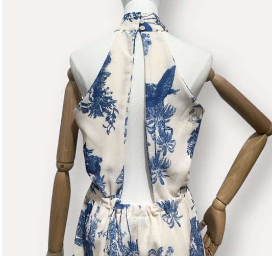 Playsuit met blauwe print