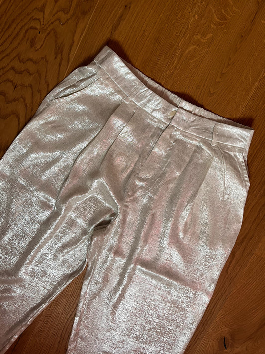 Glanzende broek champagne