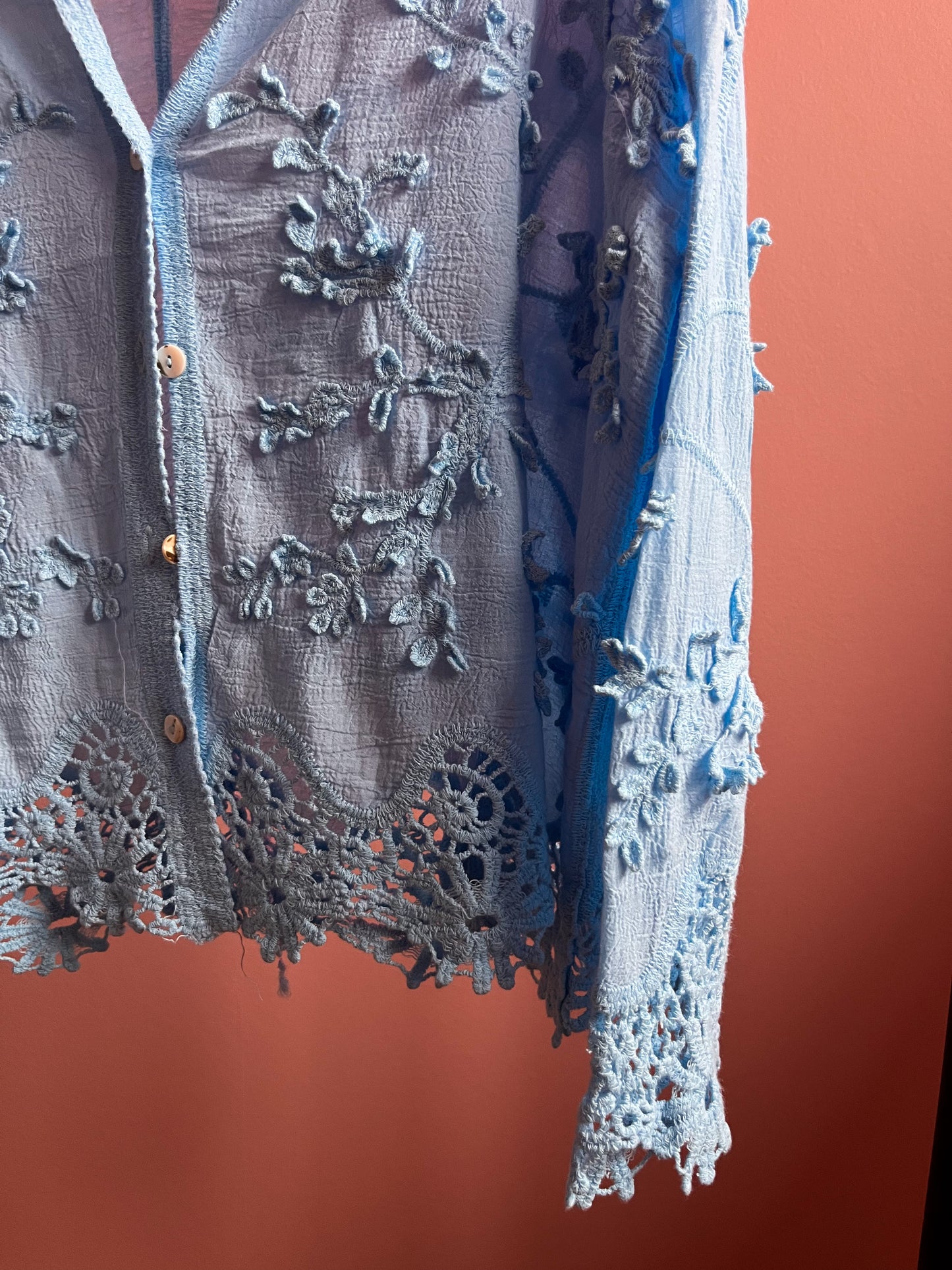 Blauwe blouse
