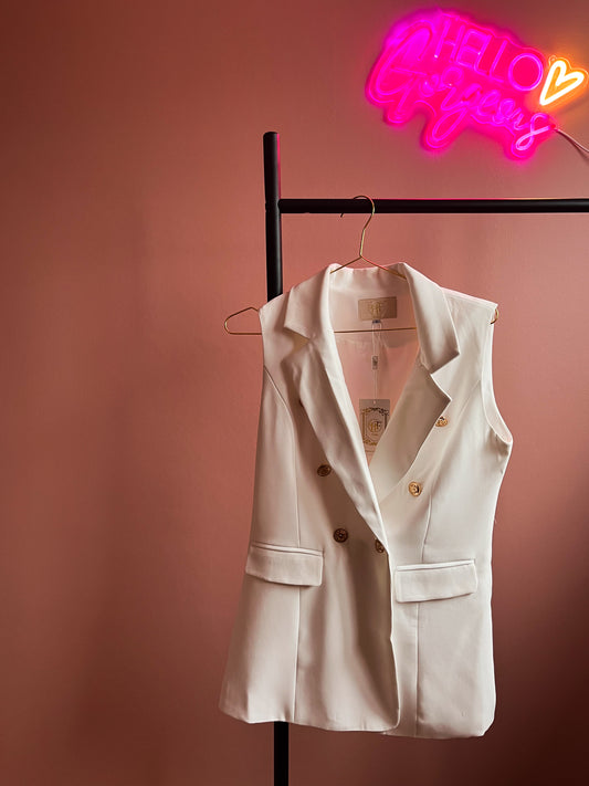 Witte blazer vest