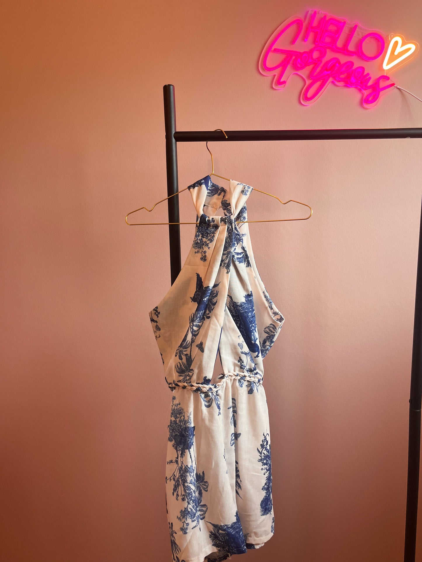 Playsuit met blauwe print