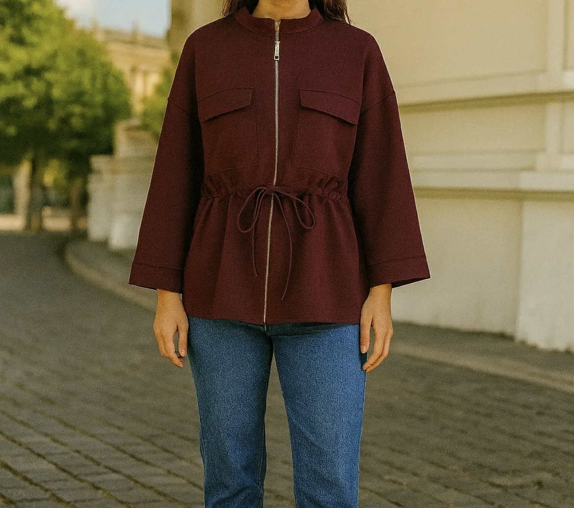 Loose fit cardigan bordeaux