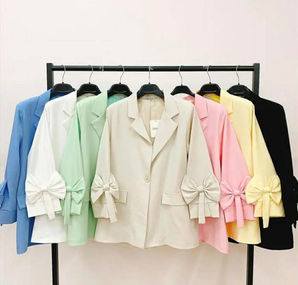 Pink bow blazer