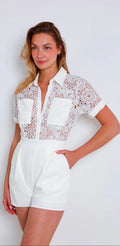 White lace playsuit Elli White