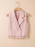 Pink lace vest