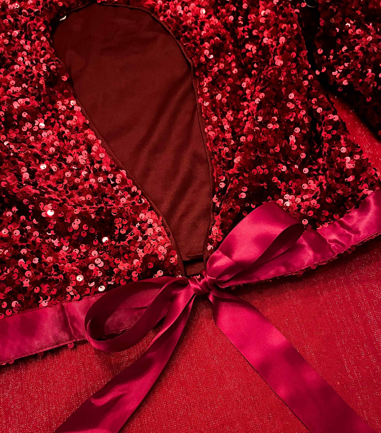 Bordeaux pailletten blouse met strik