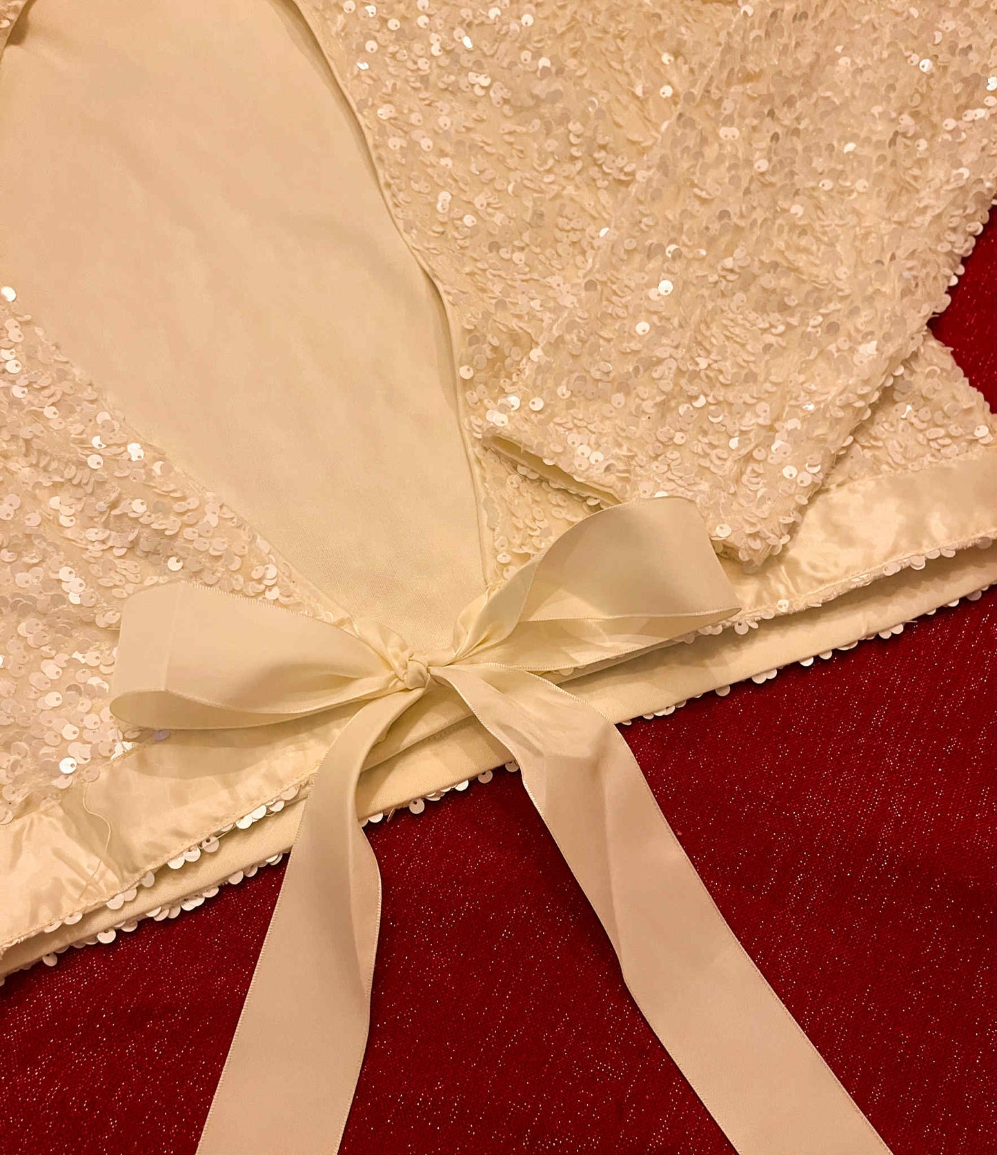 Witte pailletten blouse met strik