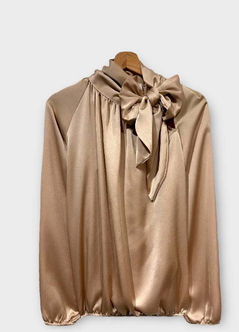 Beige satijnen blouse  ♥