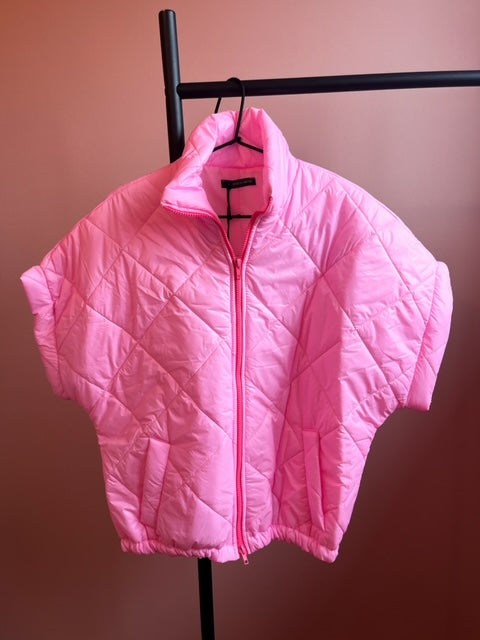 Roze mouwloze jas Just Woman by Matteo