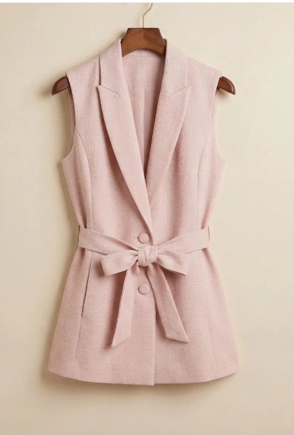 Pink sleeveless jacket