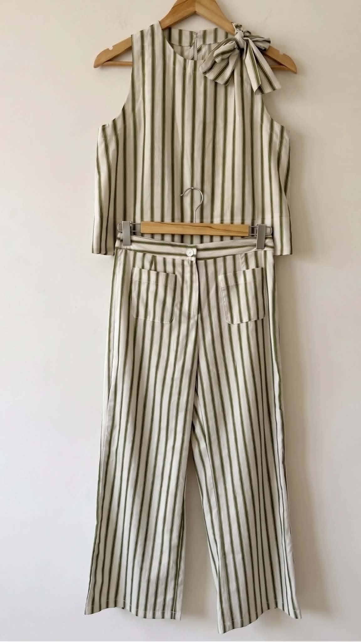 Stripe bow cotton set