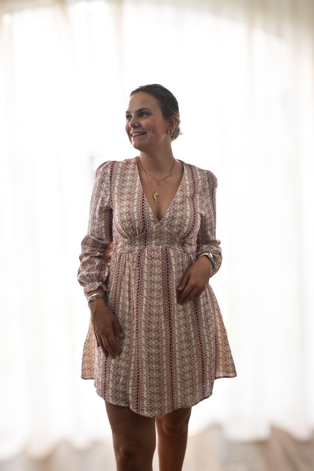 Boho V-hals jurkje
