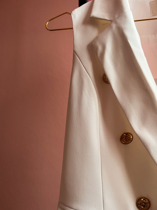 Witte blazer vest
