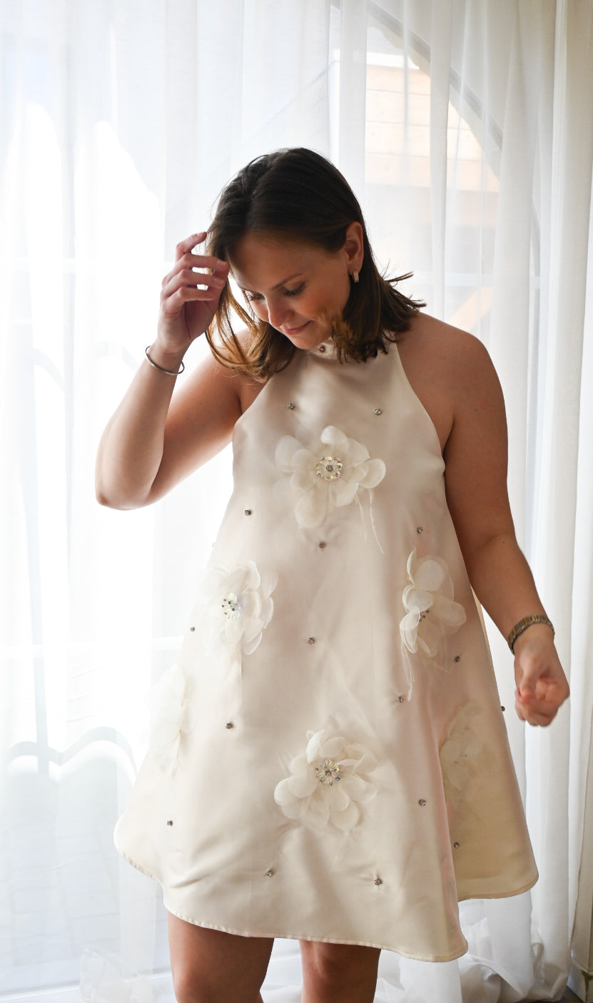 Korte jurk met bloemen
