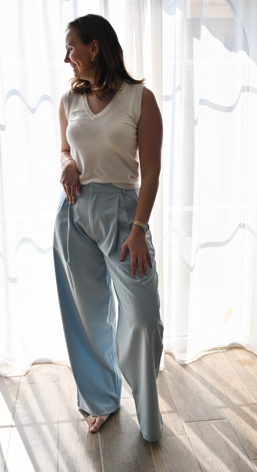 Blue tailored pants