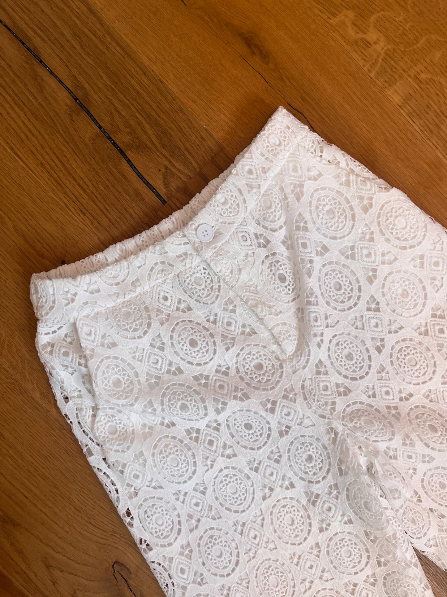 Gehaakte broek wit
