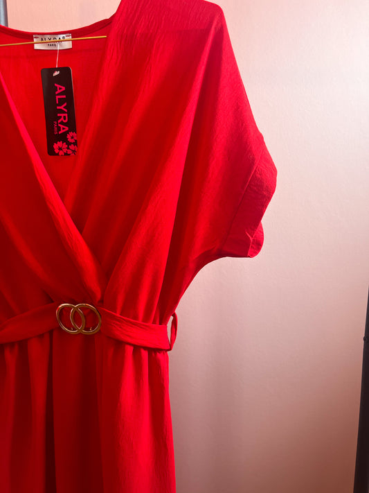 Rood jurkje met riem