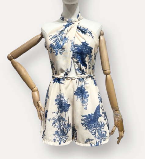 Playsuit met blauwe print